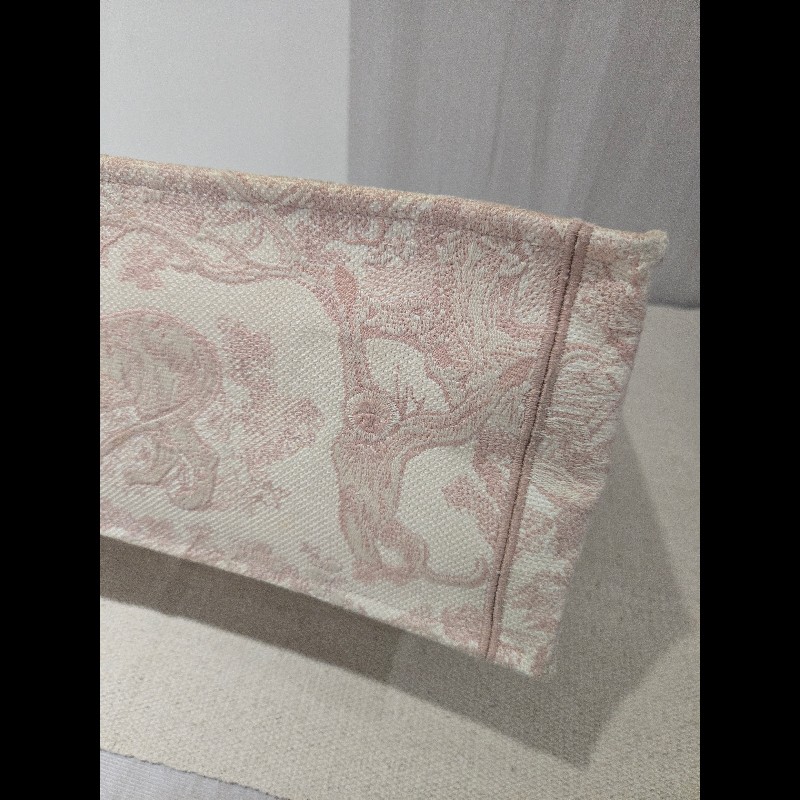 Dior 經典中號 Book Tote 粉色印花刺繡托特包 手提包-17