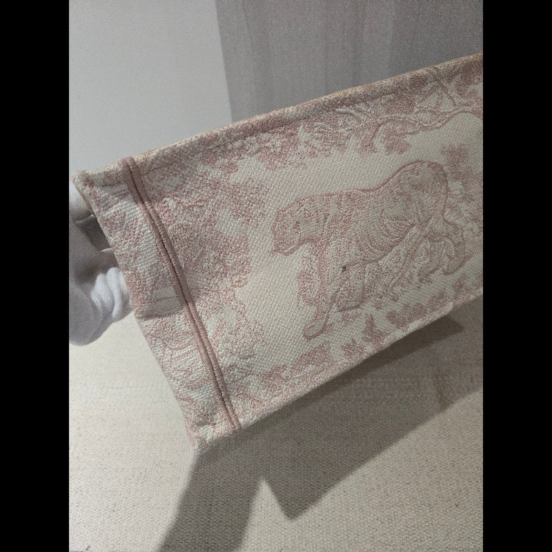 Dior 經典中號 Book Tote 粉色印花刺繡托特包 手提包-19