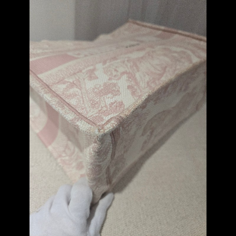 Dior 經典中號 Book Tote 粉色印花刺繡托特包 手提包-20