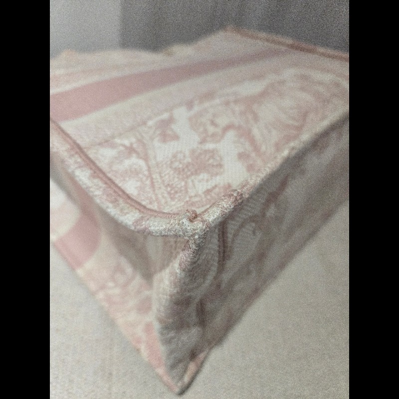 Dior 經典中號 Book Tote 粉色印花刺繡托特包 手提包-22