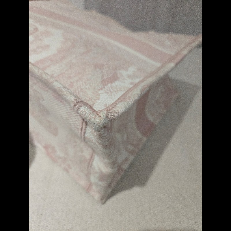 Dior 經典中號 Book Tote 粉色印花刺繡托特包 手提包-23