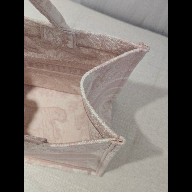 Dior 經典中號 Book Tote 粉色印花刺繡托特包 手提包-33