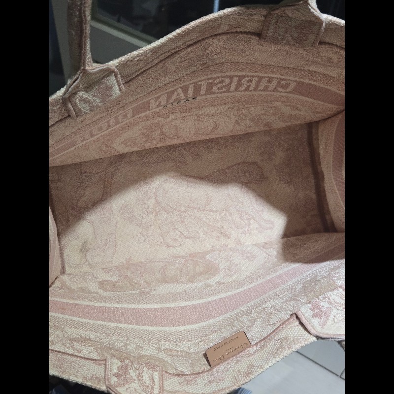 Dior 經典中號 Book Tote 粉色印花刺繡托特包 手提包-40