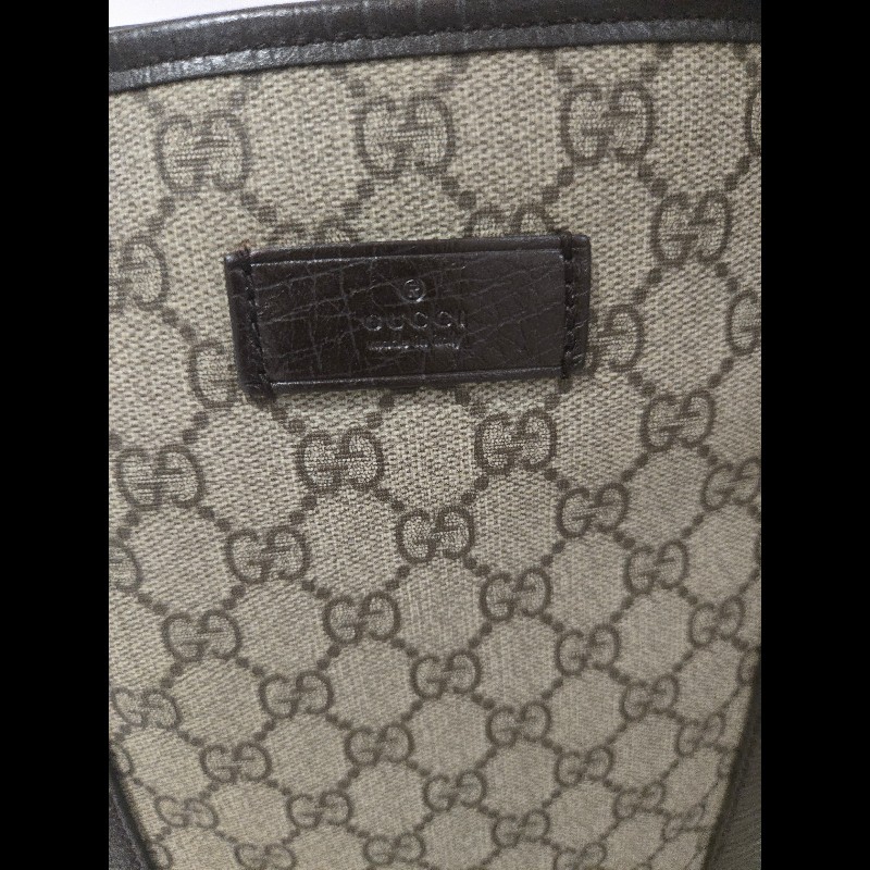 Gucci 古馳 GG logo 老花帆布拼皮革 托特包 肩背包 手提包-7