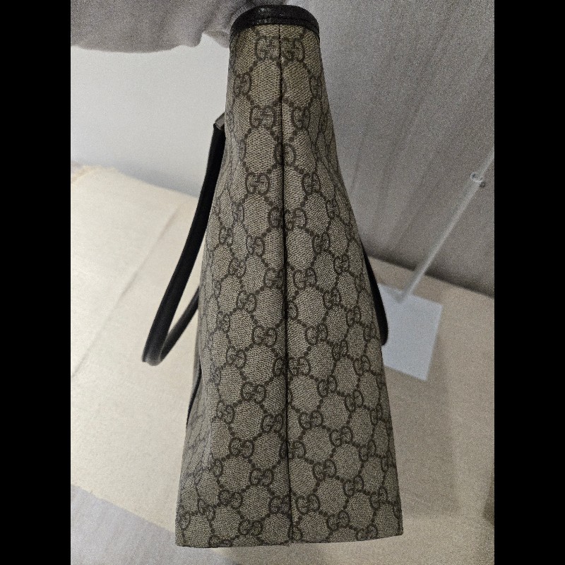 Gucci 古馳 GG logo 老花帆布拼皮革 托特包 肩背包 手提包-17