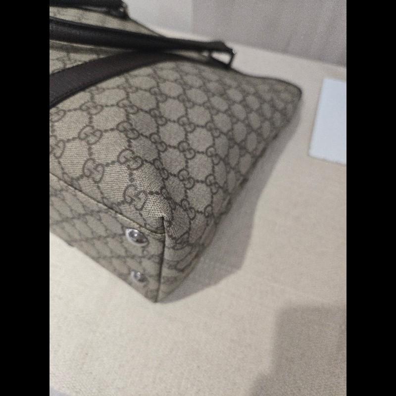 Gucci 古馳 GG logo 老花帆布拼皮革 托特包 肩背包 手提包-20