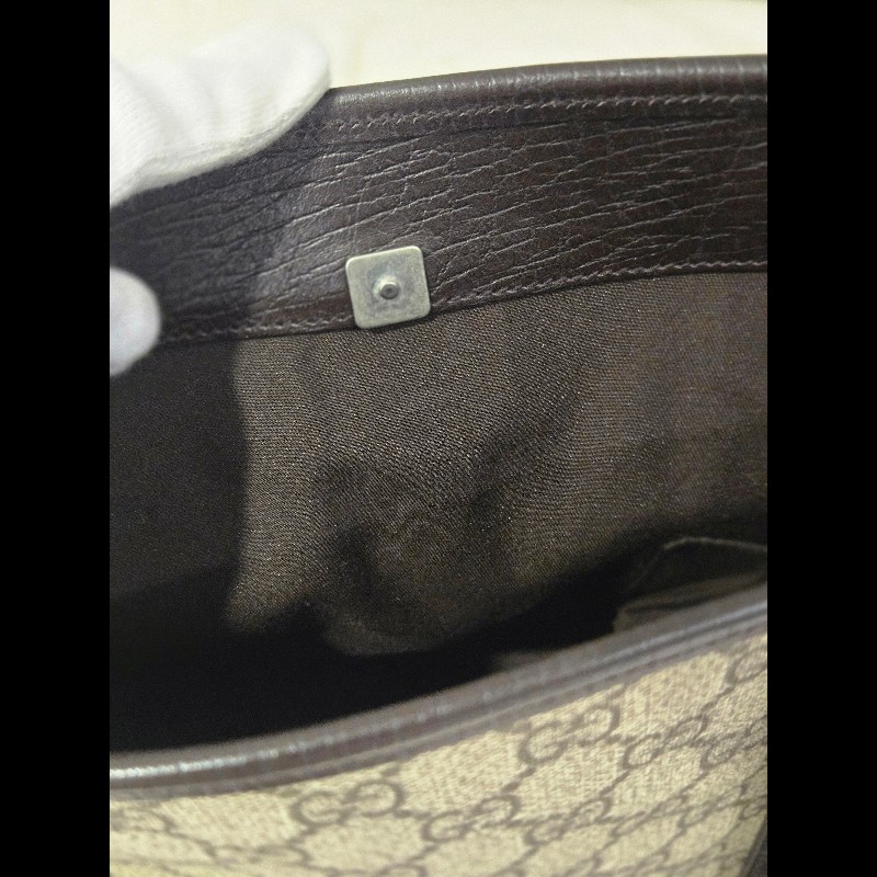 Gucci 古馳 GG logo 老花帆布拼皮革 托特包 肩背包 手提包-26