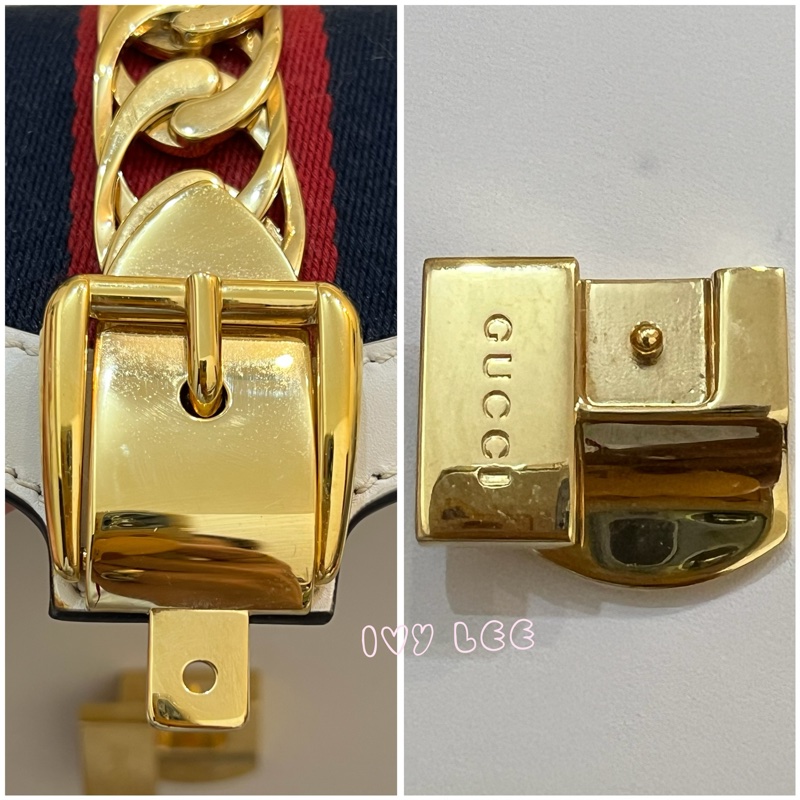 Gucci Sylvie迷你皮革手提包 斜背包 雙揹帶 白色 470270 正品 二手精品-6