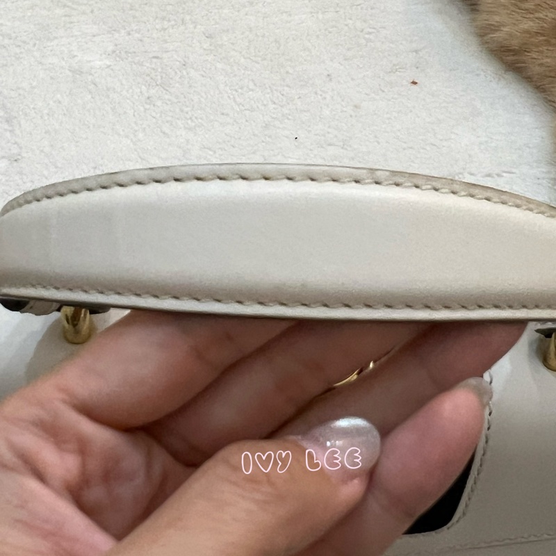 Gucci Sylvie迷你皮革手提包 斜背包 雙揹帶 白色 470270 正品 二手精品-7