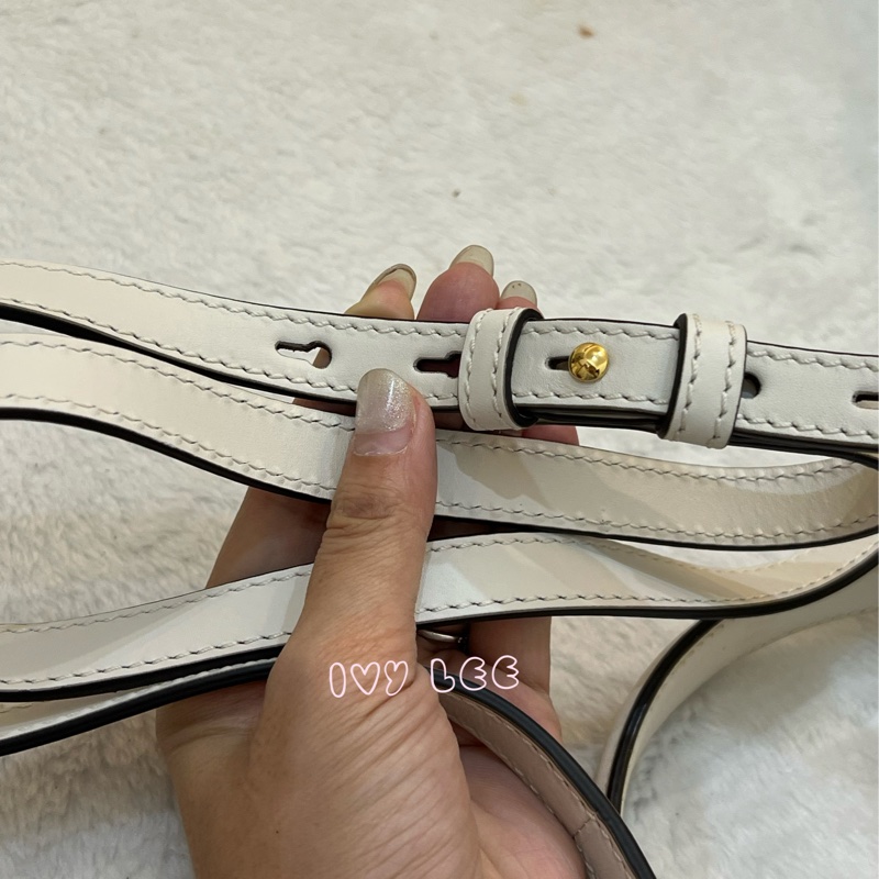 Gucci Sylvie迷你皮革手提包 斜背包 雙揹帶 白色 470270 正品 二手精品-12