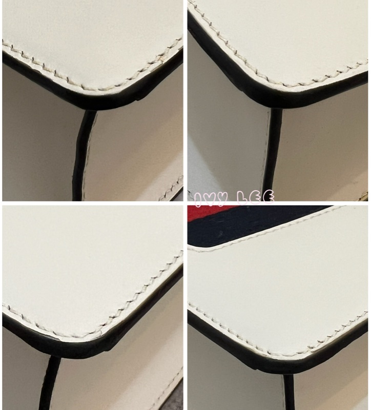 Gucci Sylvie迷你皮革手提包 斜背包 雙揹帶 白色 470270 正品 二手精品-19