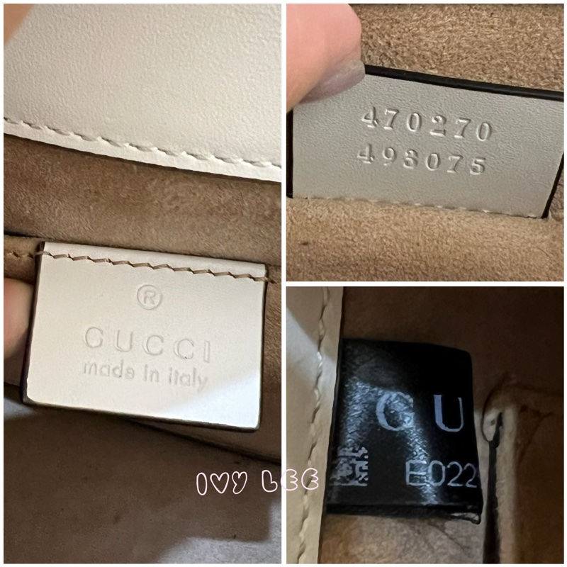Gucci Sylvie迷你皮革手提包 斜背包 雙揹帶 白色 470270 正品 二手精品-22
