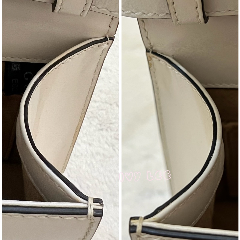 Gucci Sylvie迷你皮革手提包 斜背包 雙揹帶 白色 470270 正品 二手精品-23