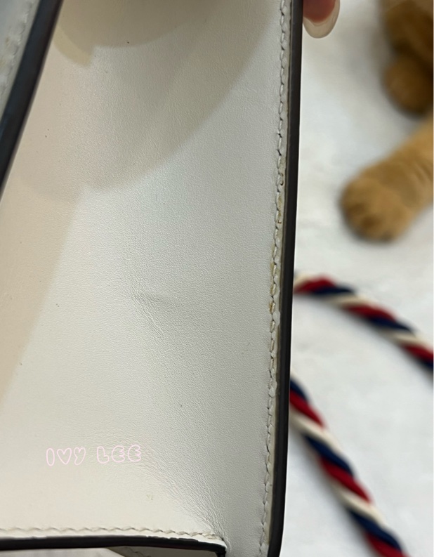 Gucci Sylvie迷你皮革手提包 斜背包 雙揹帶 白色 470270 正品 二手精品-24