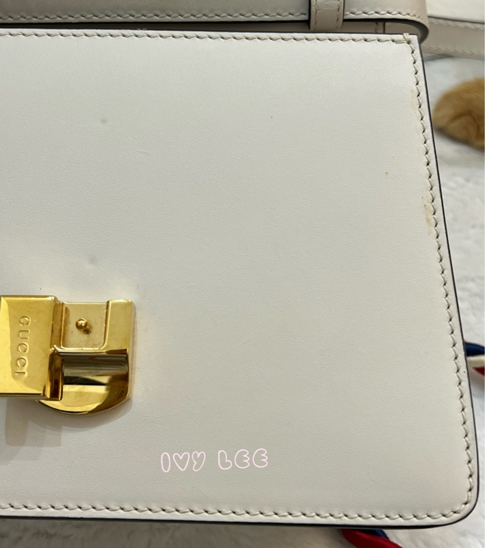 Gucci Sylvie迷你皮革手提包 斜背包 雙揹帶 白色 470270 正品 二手精品-30