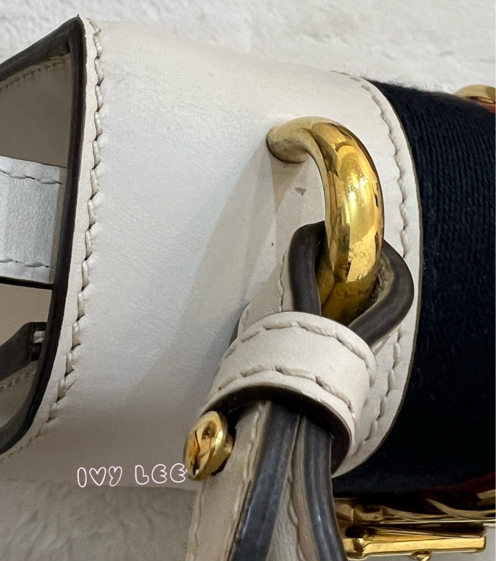 Gucci Sylvie迷你皮革手提包 斜背包 雙揹帶 白色 470270 正品 二手精品-31