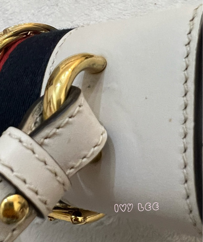 Gucci Sylvie迷你皮革手提包 斜背包 雙揹帶 白色 470270 正品 二手精品-33