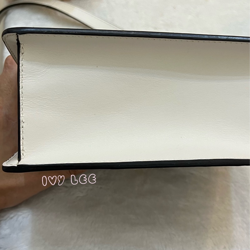 Gucci Sylvie迷你皮革手提包 斜背包 雙揹帶 白色 470270 正品 二手精品-38