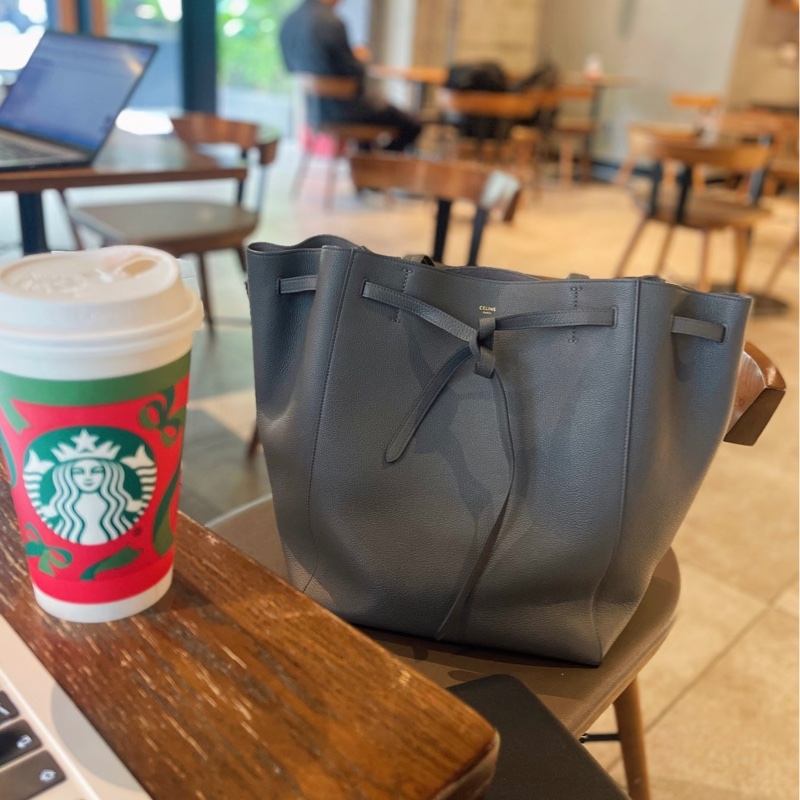 全新Celine CABAS PHANTOM 經典灰色托特包 通勤包-5