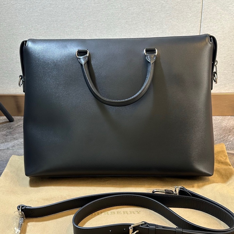 Burberry 博柏利 全皮公文包 手提單肩斜挎包-3
