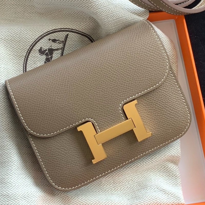 愛馬仕Hermes 大象灰金扣康康slim Y刻11cm。-0