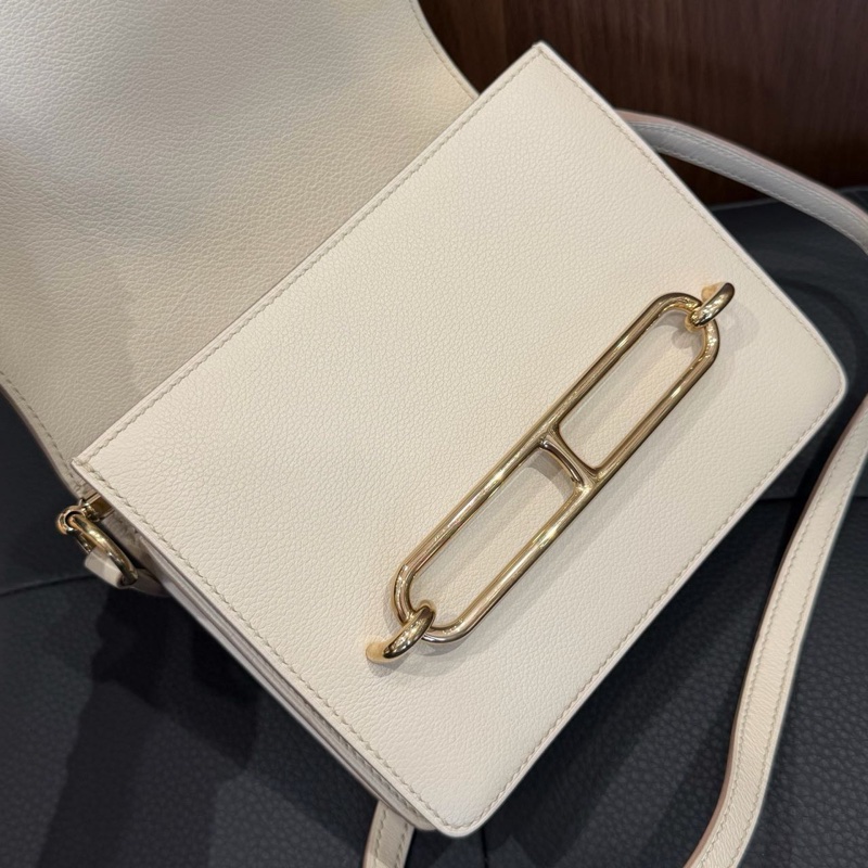🌈Hermes🧡Mini Roulis🧡冰川白金扣🧡98新🌈Evercolor皮🌟MiniRoulis🌟roulis🌟豬鼻子🌟愛馬仕🌟-1