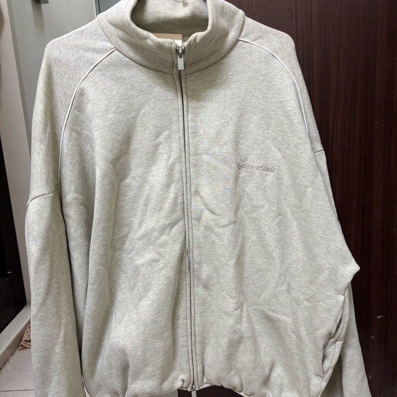 Fear of Gos Essentials Modern Fleece Track Jacket Heather Stone-0