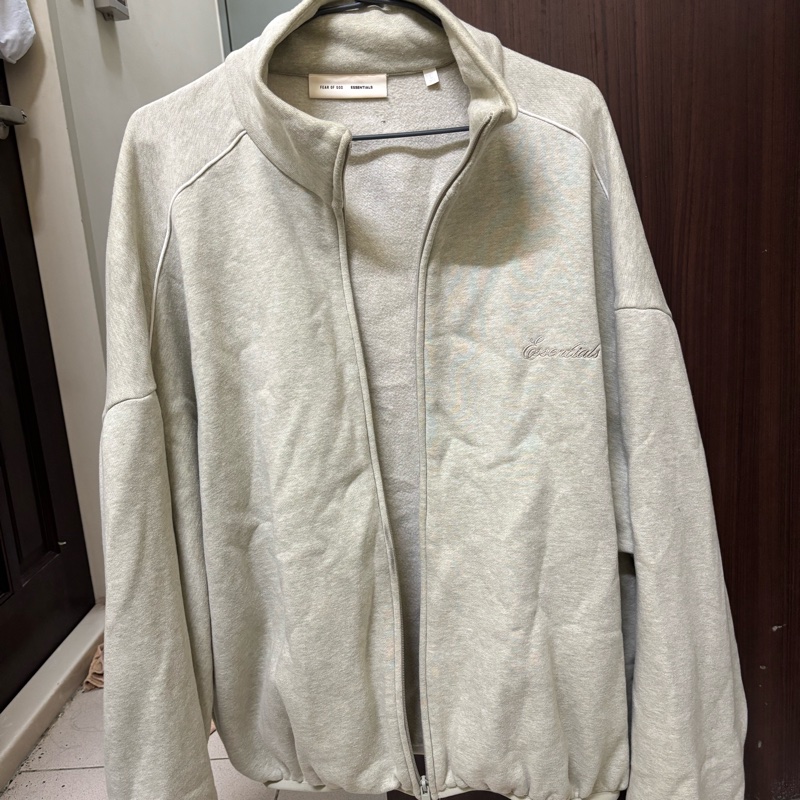 Fear of Gos Essentials Modern Fleece Track Jacket Heather Stone-2