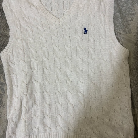Polo Ralph Lauren 麻花針織純棉毛衣背心