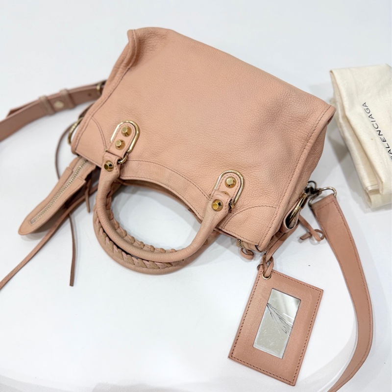 BALENCIAGA 巴黎世家 mini City 粉膚 裸粉 機車包 斜背包 肩背包 側背包 手提包-1