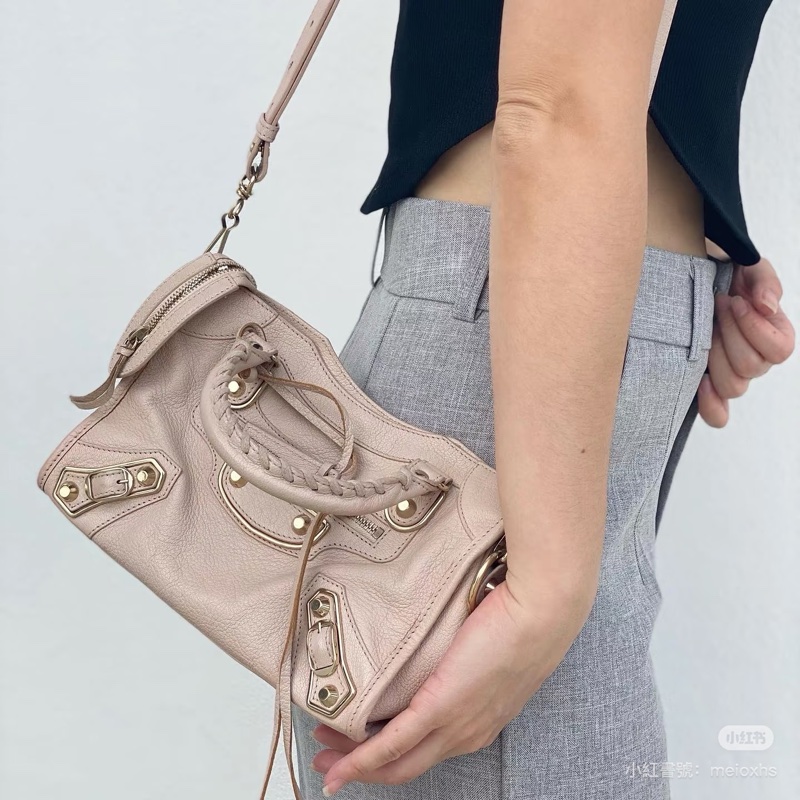 BALENCIAGA 巴黎世家 mini City 粉膚 裸粉 機車包 斜背包 肩背包 側背包 手提包-6