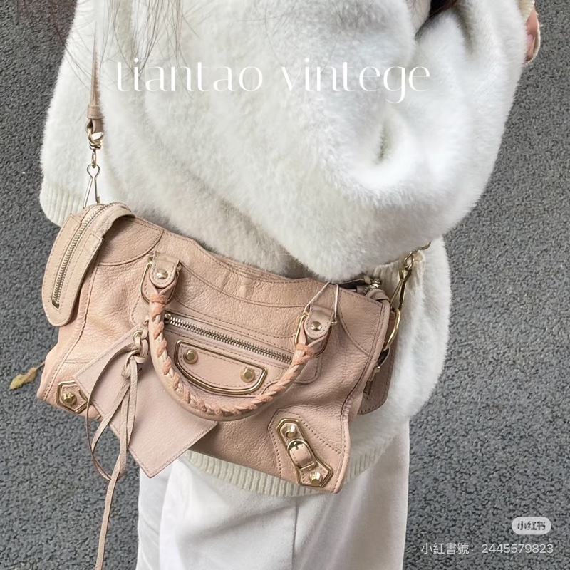 BALENCIAGA 巴黎世家 mini City 粉膚 裸粉 機車包 斜背包 肩背包 側背包 手提包-7