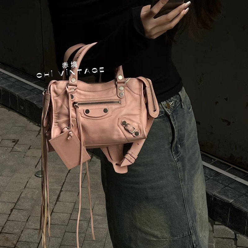 BALENCIAGA 巴黎世家 mini City 粉膚 裸粉 機車包 斜背包 肩背包 側背包 手提包-9