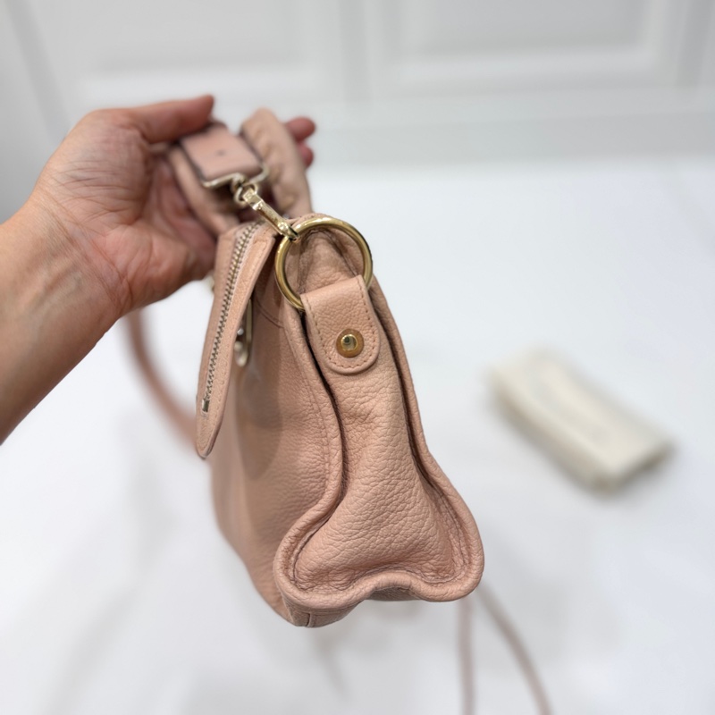 BALENCIAGA 巴黎世家 mini City 粉膚 裸粉 機車包 斜背包 肩背包 側背包 手提包-11