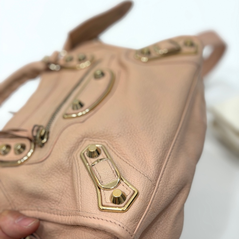 BALENCIAGA 巴黎世家 mini City 粉膚 裸粉 機車包 斜背包 肩背包 側背包 手提包-19