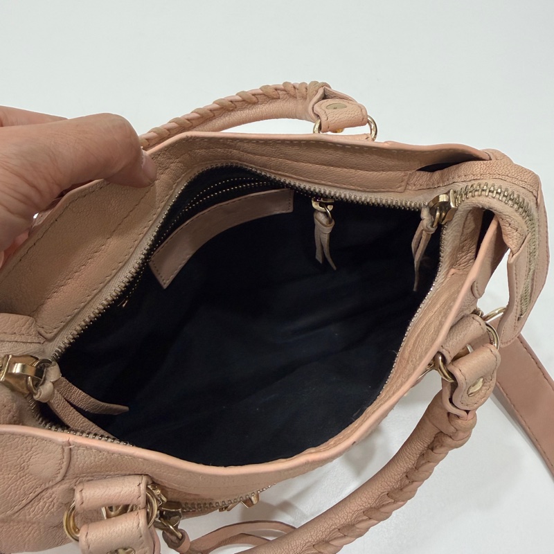 BALENCIAGA 巴黎世家 mini City 粉膚 裸粉 機車包 斜背包 肩背包 側背包 手提包-24