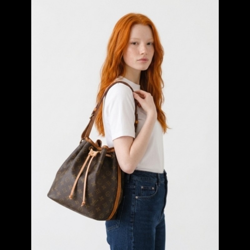 【美品】LV Louis Vuitton Noé 經典老花大號水桶包(絕版香檳包 / 焦糖蜜糖色 / 已貼心換全新牛皮繩)-2
