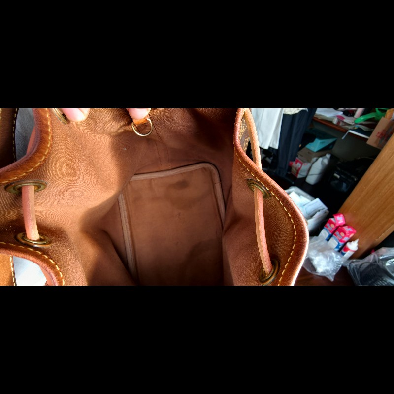 【美品】LV Louis Vuitton Noé 經典老花大號水桶包(絕版香檳包 / 焦糖蜜糖色 / 已貼心換全新牛皮繩)-35