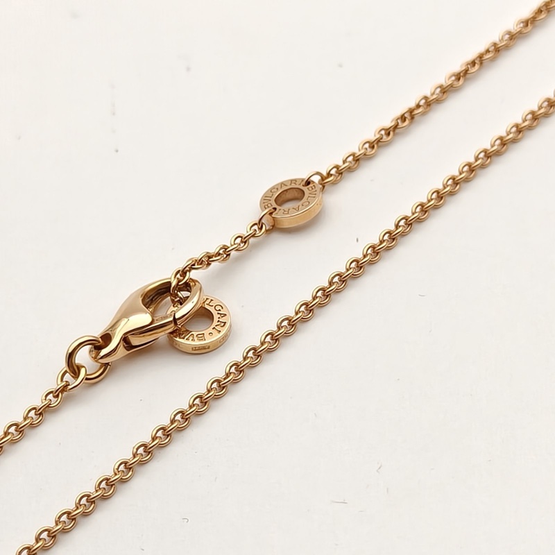 BVLGARI 銅錢項鏈滿鑽18K玫瑰金/鑽石-3