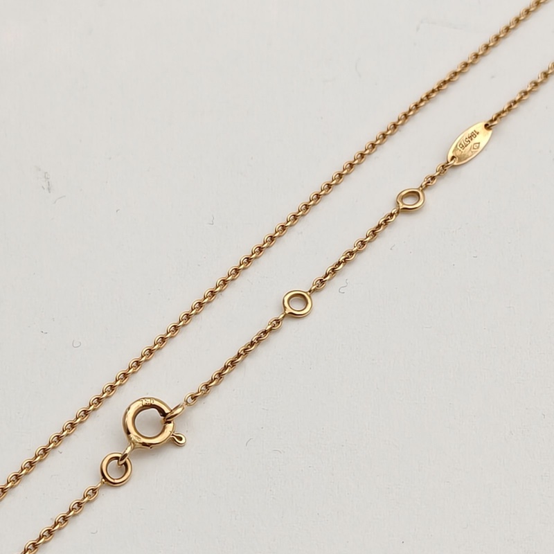 DIOR 18K黃金鑽石白貝母縞瑪瑙RoseCeleste日月星辰項鏈-3