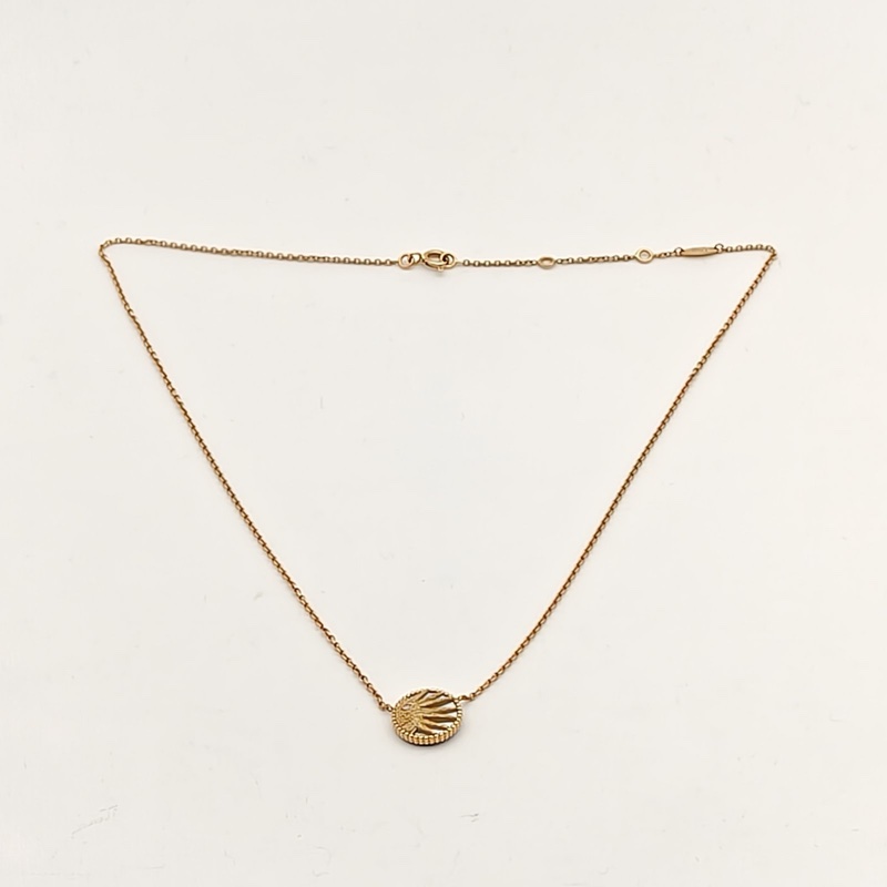 DIOR 18K黃金鑽石白貝母縞瑪瑙RoseCeleste日月星辰項鏈-4
