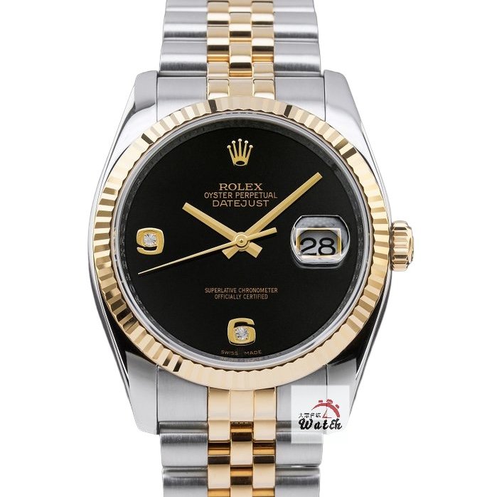 【大眾名錶】ROLEX勞力士 116233 Datejust 蠔式日誌 2009/04卡 市場罕見 寶石面 黑瑪瑙6.9鑽面盤 台灣保卡 大眾名錶B1335-0