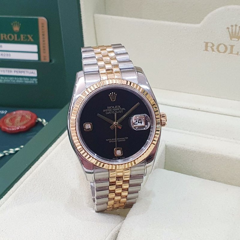 【大眾名錶】ROLEX勞力士 116233 Datejust 蠔式日誌 2009/04卡 市場罕見 寶石面 黑瑪瑙6.9鑽面盤 台灣保卡 大眾名錶B1335-2