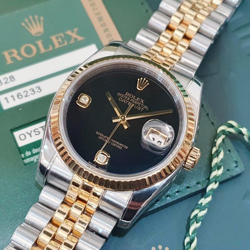 【大眾名錶】ROLEX勞力士 116233 Datejust 蠔式日誌 2009/04卡 市場罕見 寶石面 黑瑪瑙6.9鑽面盤 台灣保卡 大眾名錶B1335-8