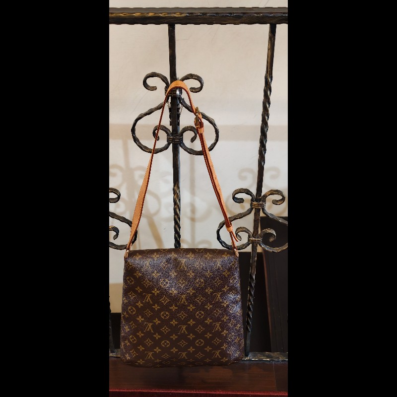 【Vintage經典】Louis Vuitton LV M51256 Monogram 經典老花大王菲包 / 翻蓋斜背包(Musette)-9