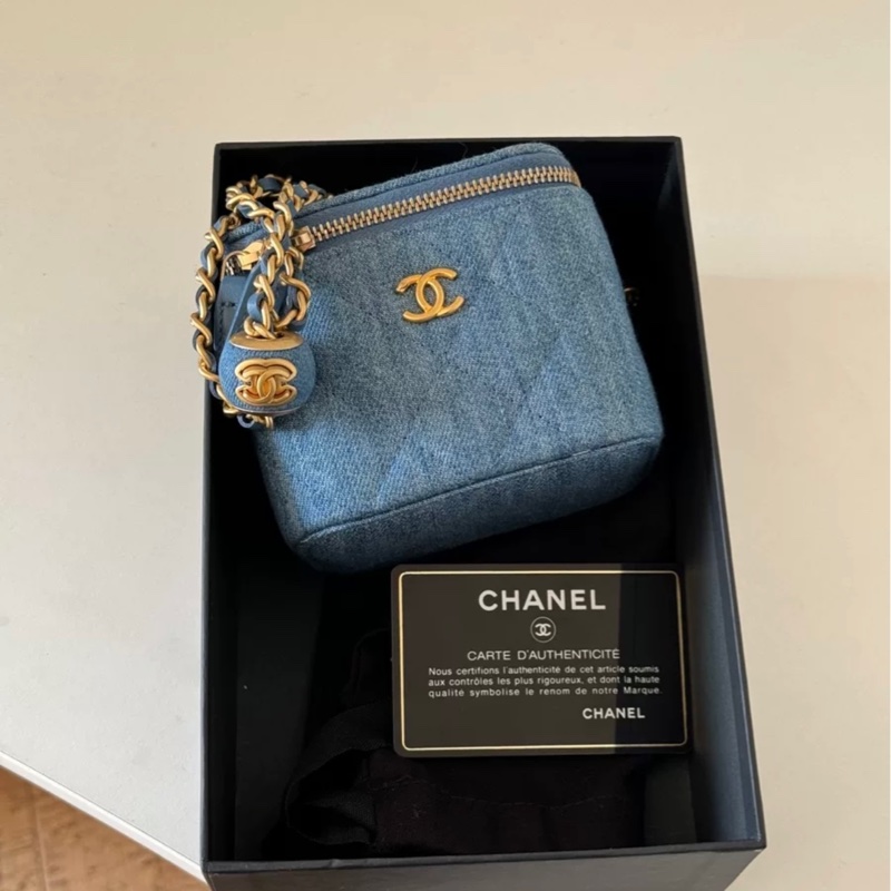 Chanel 22C丹宁牛仔金球小盒子-1