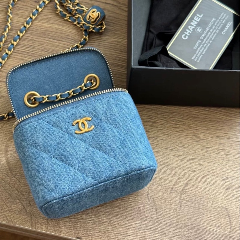 Chanel 22C丹宁牛仔金球小盒子-4