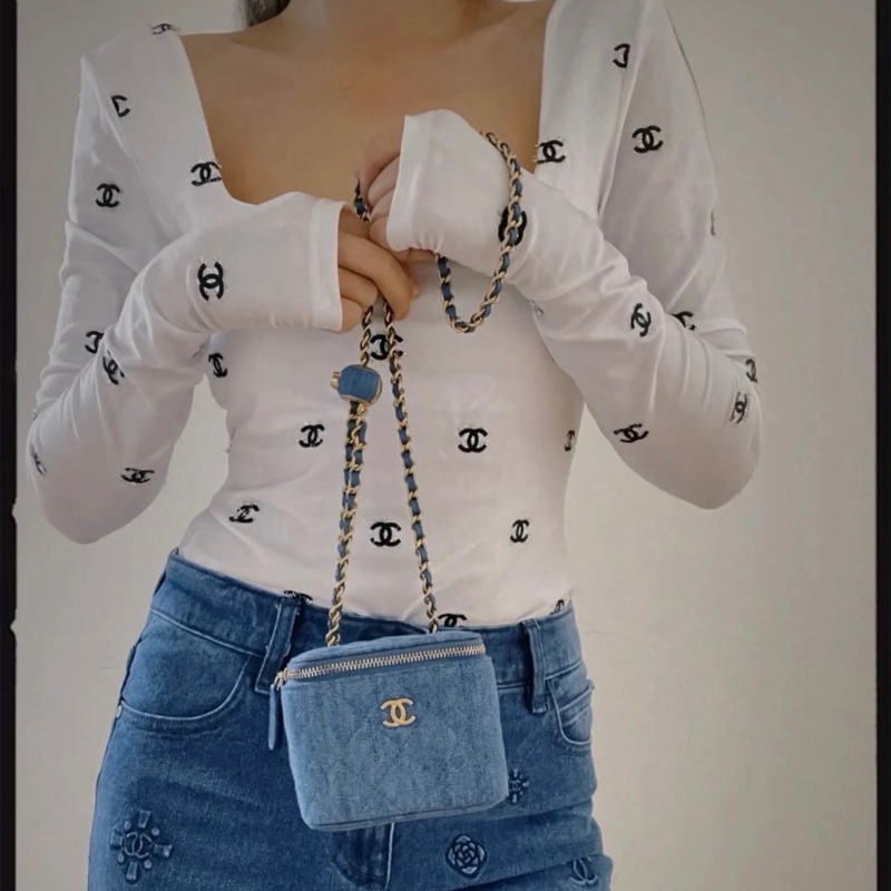 Chanel 22C丹宁牛仔金球小盒子-7