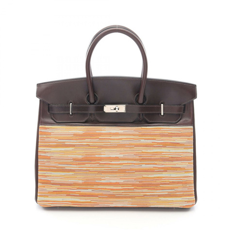 HERMES Birkin 35 手提包 G Barenia 皮革 Vibrato Ebene SHW