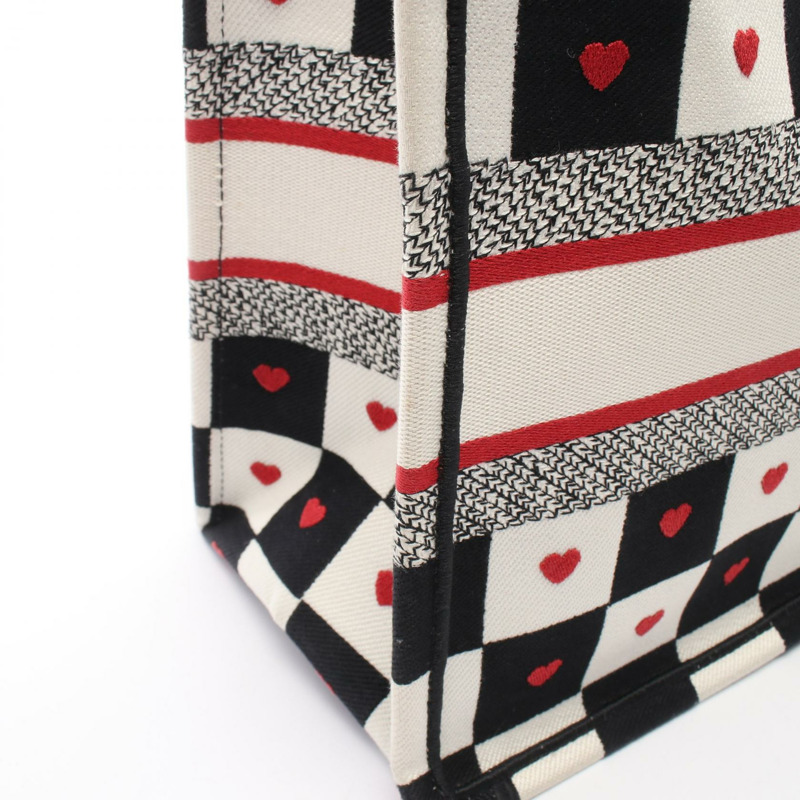 Dior BOOK TOTE 中號 DIORAMOUR D-CHESS 手提包 帆布 米色 黑色 紅色 二手 女士-6